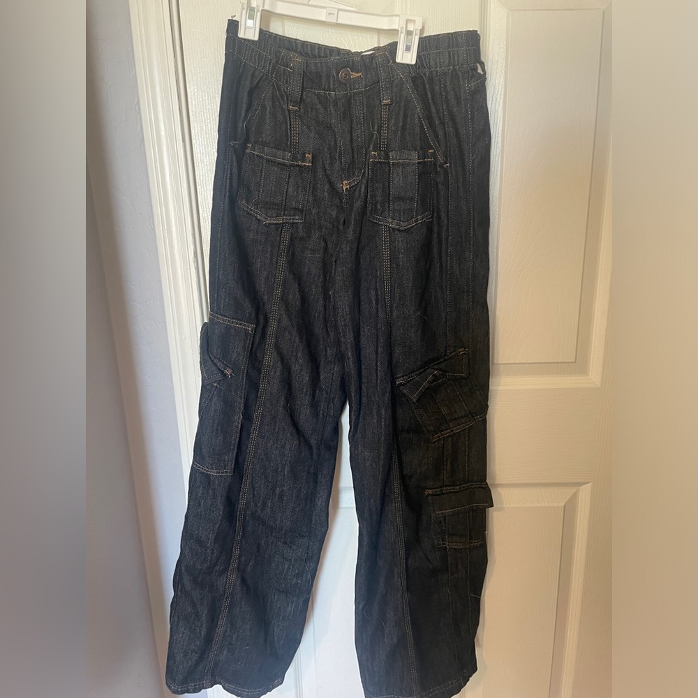 BDG Y2K Cargo Pants, Size Small, Black with Brown stitches